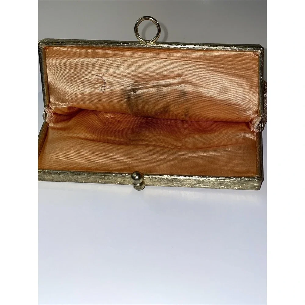 Vintage Sparkly Gold Handbag Purse Clutch 6